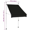 Auvent manuel rétractable 100 cm anthracite