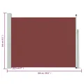 Auvent latéral rétractable de patio 140x500 cm Marron