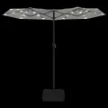 Parasol de jardin à double tête avec LED blanc sable 316x240 cm