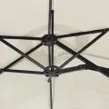 Parasol de jardin à double tête avec LED blanc sable 316x240 cm