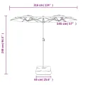 Parasol de jardin à double tête avec LED blanc sable 316x240 cm