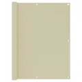 Écran de balcon Crème 120x600 cm Tissu Oxford