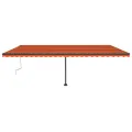 Auvent manuel rétractable sur pied 600x300 cm Orange et marron