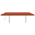 Auvent manuel rétractable avec poteaux 6x3 m Orange et marron