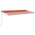 Auvent manuel rétractable avec poteaux 6x3 m Orange et marron