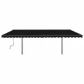 Auvent manuel rétractable avec poteaux 6x3 m Anthracite