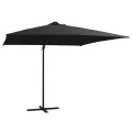 Parasol de jardin en porte-à-faux lumières LED et mât en acier