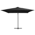 Parasol de jardin en porte-à-faux lumières LED et mât en acier