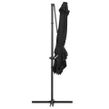 Parasol de jardin en porte-à-faux lumières LED et mât en acier