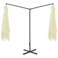 Parasol de jardin double avec mât en acier Sable 600x300 cm