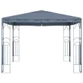 Tonnelle avec guirlande lumineuse à LED 300x300 cm Anthracite