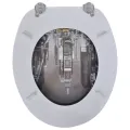 Sièges de toilette avec couvercles 2 pcs MDF New York