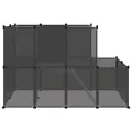 Cage pour petits animaux Noir 142x74x93 cm PP et Acier