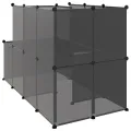 Cage pour petits animaux Noir 142x74x93 cm PP et Acier
