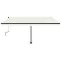 Auvent manuel rétractable avec LED 450x350 cm Crème