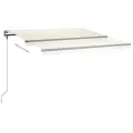 Auvent manuel rétractable avec LED 450x350 cm Crème