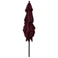 Parasol de jardin à 3 niveaux mât en aluminium rouge bordeaux