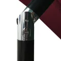 Parasol de jardin à 3 niveaux mât en aluminium rouge bordeaux