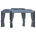 Tonnelle avec rideaux 3x4 m Anthracite Acier