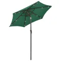 Parasol de jardin avec lumières LED vert 200x211 cm aluminium