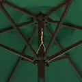 Parasol de jardin avec lumières LED vert 200x211 cm aluminium