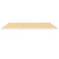 Auvent rétractable jaune et blanc 5x3 m tissu et aluminium