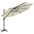 Parasol de jardin à 4 niveaux avec mât en aluminium sable