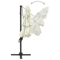 Parasol de jardin à 4 niveaux avec mât en aluminium sable