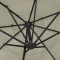 Parasol de jardin à 4 niveaux avec mât en aluminium sable