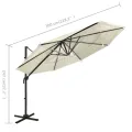 Parasol de jardin à 4 niveaux avec mât en aluminium sable