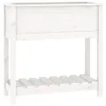 Jardinière avec étagère Blanc 82,5x34,5x81cm Bois massif de pin