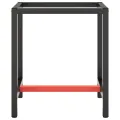 Cadre de banc de travail Noir et rouge mat 70x50x79 cm Métal