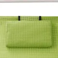 Chaise longue double avec auvent textilène vert