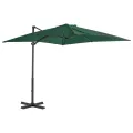 Parasol de jardin en porte-à-faux et poteau en aluminium vert