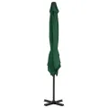 Parasol de jardin en porte-à-faux et poteau en aluminium vert