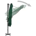 Parasol de jardin en porte-à-faux et poteau en aluminium vert