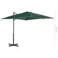Parasol de jardin en porte-à-faux et poteau en aluminium vert