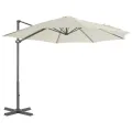 Parasol de jardin en porte-à-faux et poteau en aluminium sable