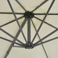 Parasol de jardin en porte-à-faux et poteau en aluminium sable