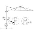 Parasol de jardin en porte-à-faux et poteau en aluminium sable