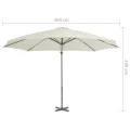 Parasol de jardin en porte-à-faux et poteau en aluminium sable