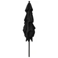 Parasol de jardin à 3 niveaux avec mât en aluminium noir