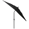 Parasol de jardin à 3 niveaux avec mât en aluminium noir