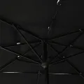 Parasol de jardin à 3 niveaux avec mât en aluminium noir