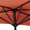Parasol de balcon et mât en aluminium Terre cuite 270x144x222cm