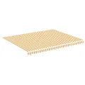 Tissu de remplacement pour auvent Jaune et blanc 4,5x3,5 m