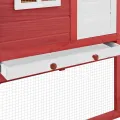 Poulailler avec nichoir Rouge et blanc Bois de sapin massif