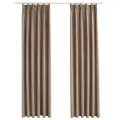 Rideaux occultants avec crochets 2 pcs Taupe 140x245 cm