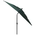 Parasol de jardin à 3 niveaux avec mât en aluminium vert