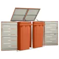 Abri pour deux poubelles 138x77,5x112,5 cm Inox